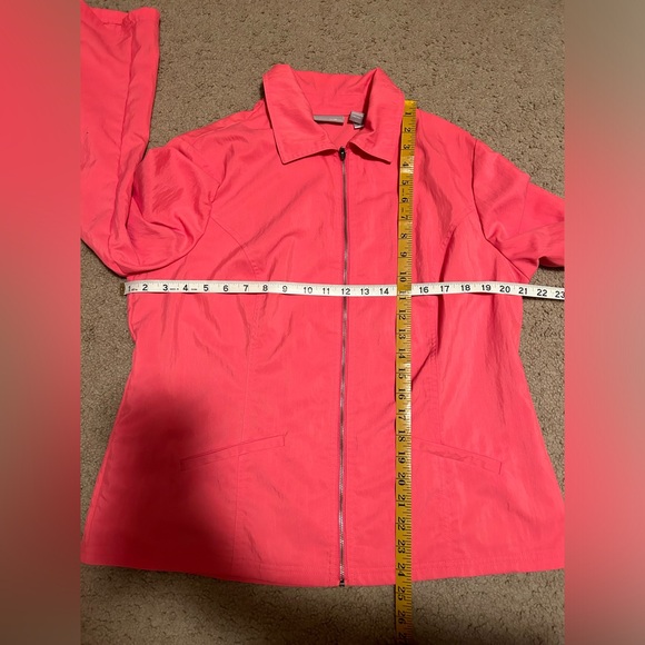 Chico's Women Lightweight Jack Long Sleeve Full Zip Track Jacket Pink Size 2 (L) - Picture 4 of 8